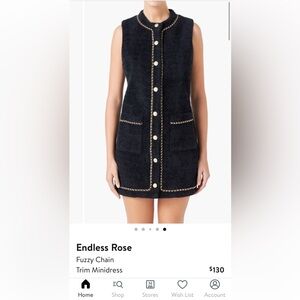 Endless Rose Black Dress with Gold Accents